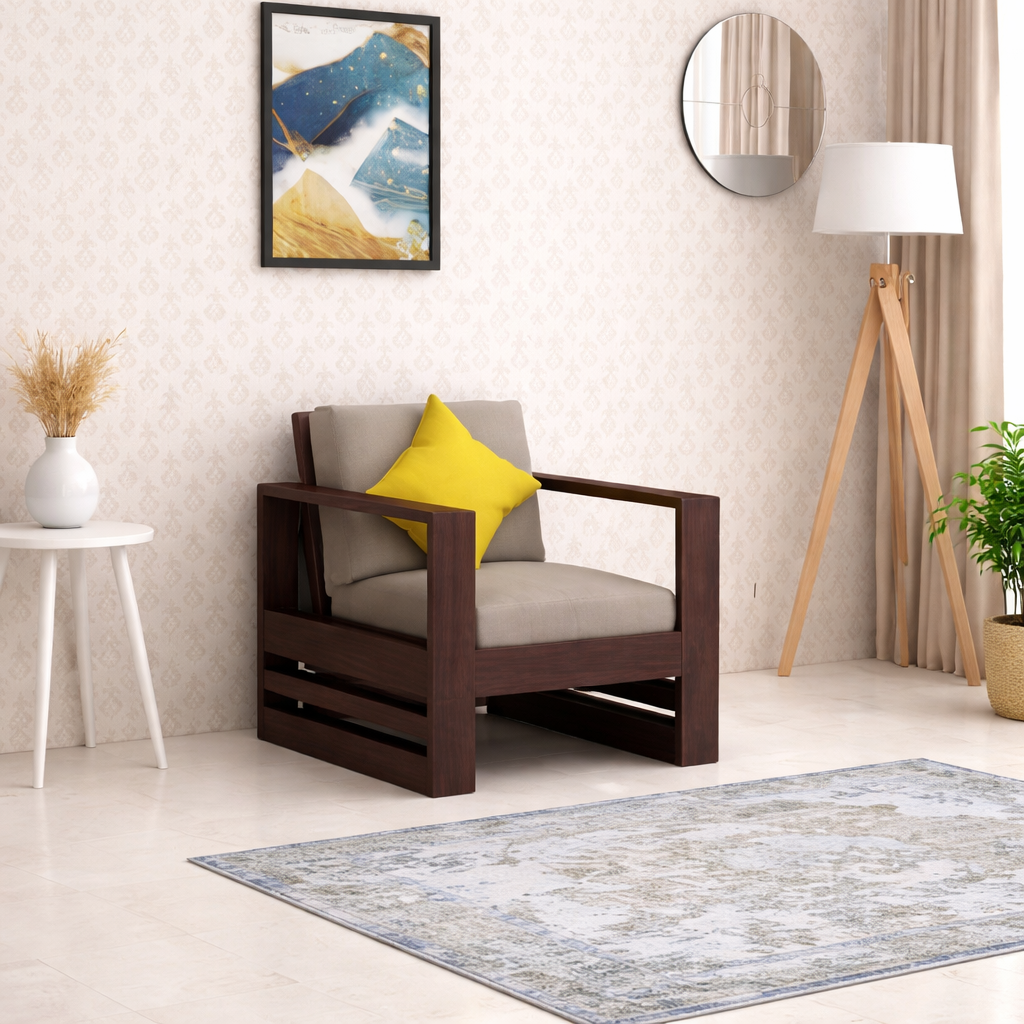 Rjart Lurid Sheesham Single Seater Sofa - 3 Years Warranty