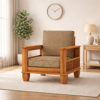 Rjart Maharaja Sheesham Single Seater Sofa - 3 Years Warranty