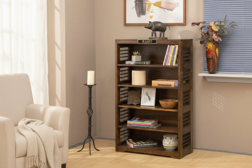 Rjart Solid Wood Jali Bookcase