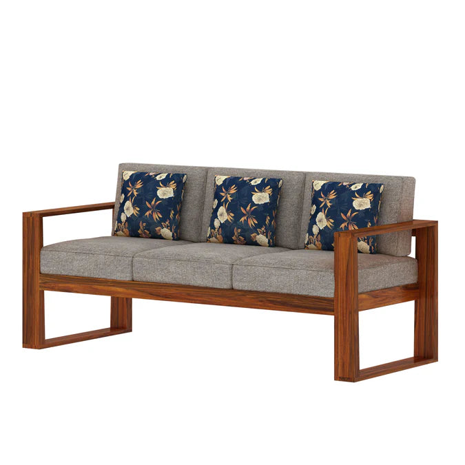 Rjart Euro Sheesham 3 Seater Sofa - 3 Years Warranty