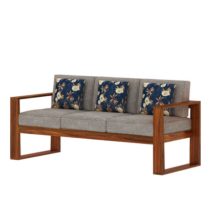 Rjart Euro Sheesham 3 Seater Sofa - 3 Years Warranty