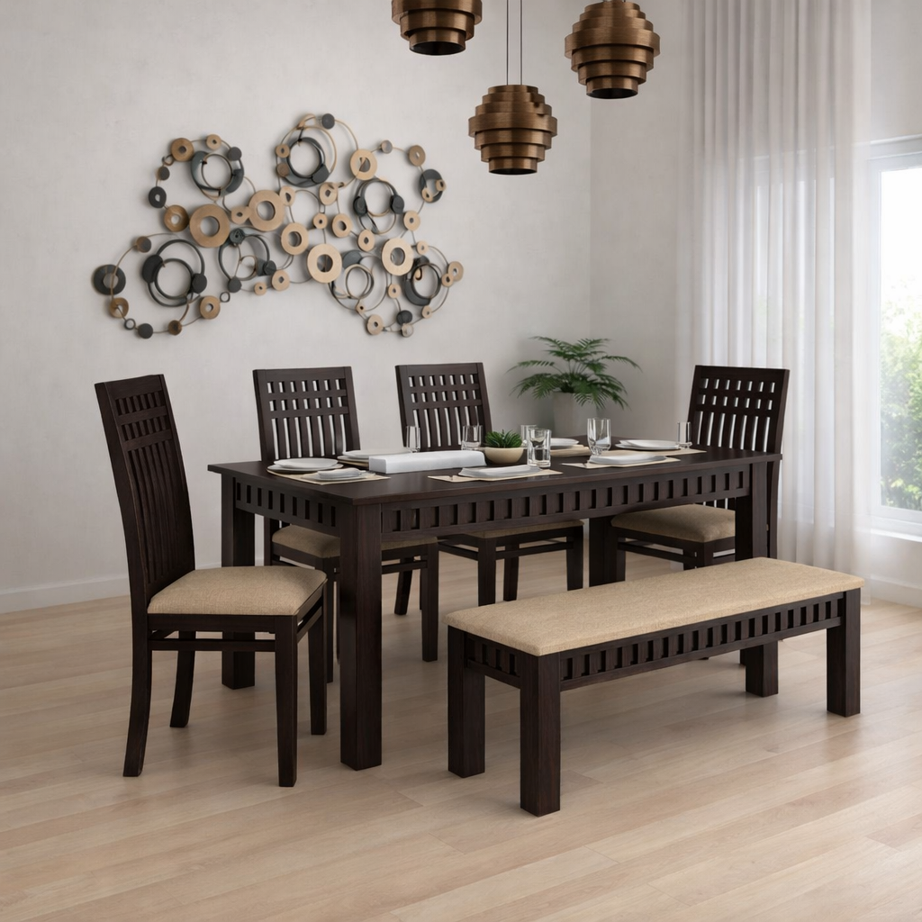 Savora Sheesham 6 Seater Dining Set - 3 Years Warranty