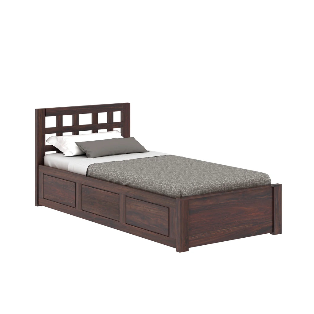 Simons Sheesham Single Bed With Box Storage - 3 Years Warranty