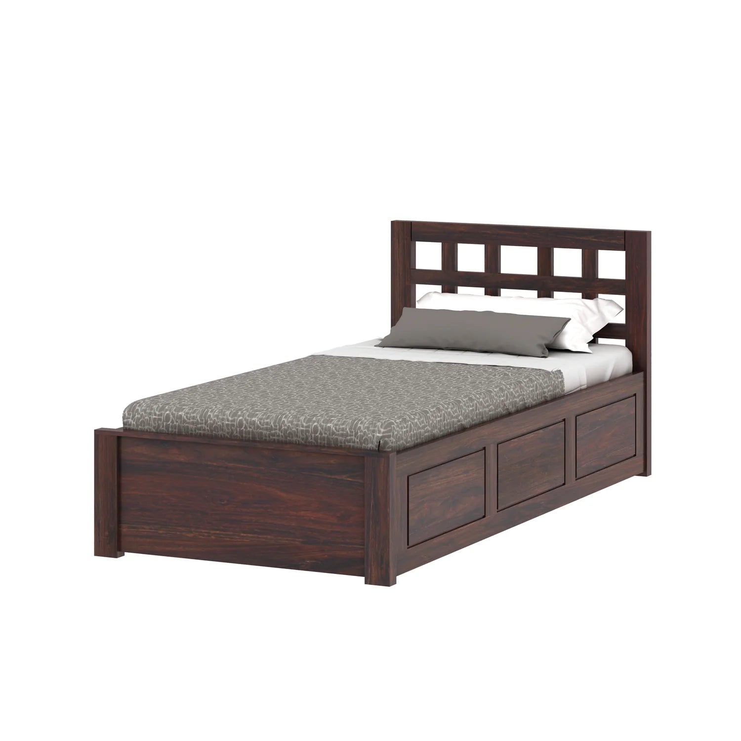 Simons Sheesham Single Bed With Box Storage - 3 Years Warranty