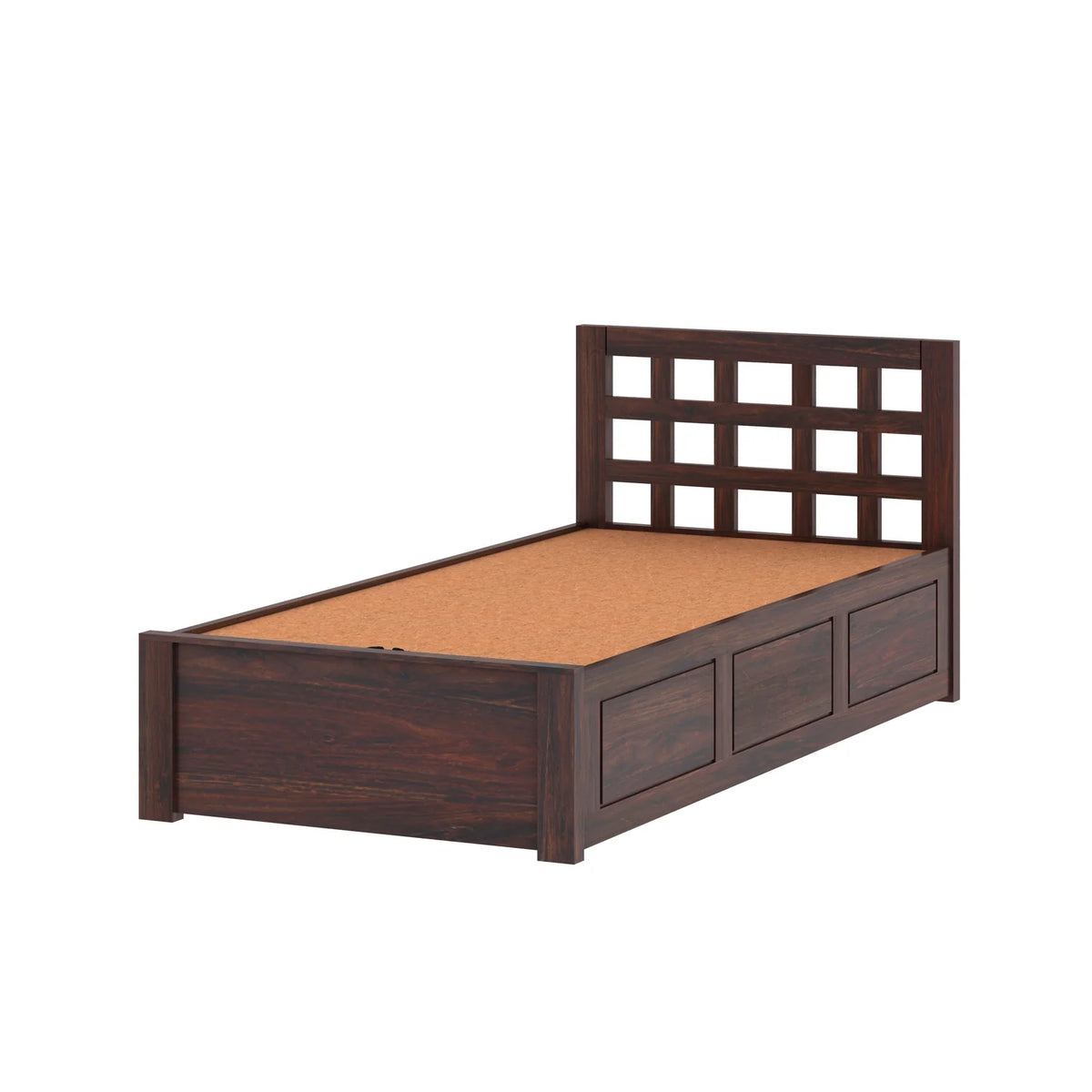 Simons Sheesham Single Bed With Box Storage - 3 Years Warranty