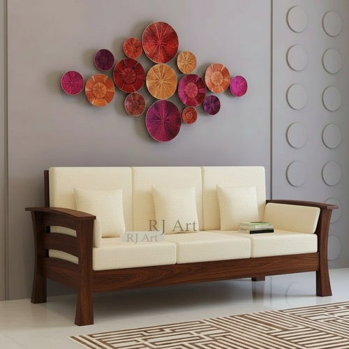 {"alt" => "Rjart Nirvana Sheesham 3 Seater Sofa With Side Pockets - 3 Years Warranty"}