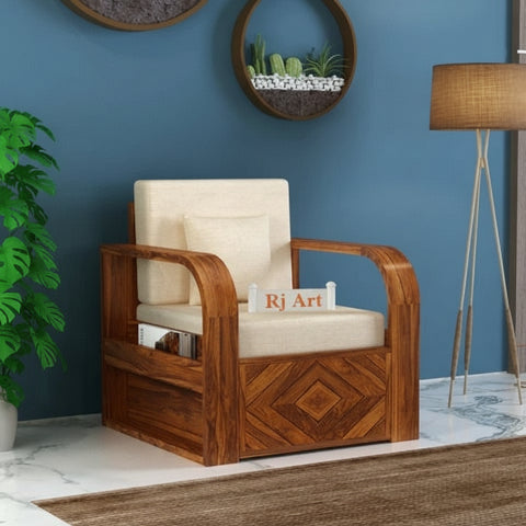 {"alt" => "Rjart Wave Sheesham Single Seater Sofa With Side Pockets - 3 Years Warranty"}