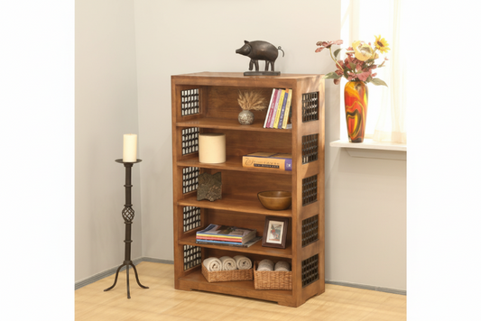 Rjart Solid Wood Jali Bookcase