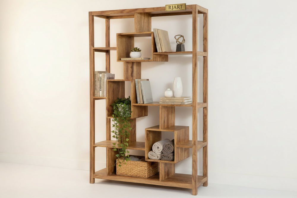 Rjart Solid Wood Cube Geo Bookcase