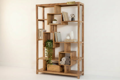 Rjart Solid Wood Cube Geo Bookcase