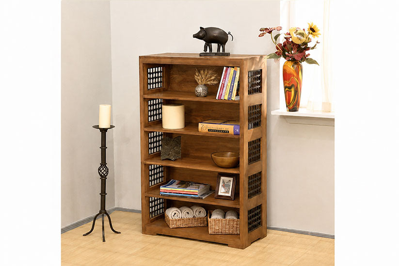 Rjart Solid Wood Jali Bookcase