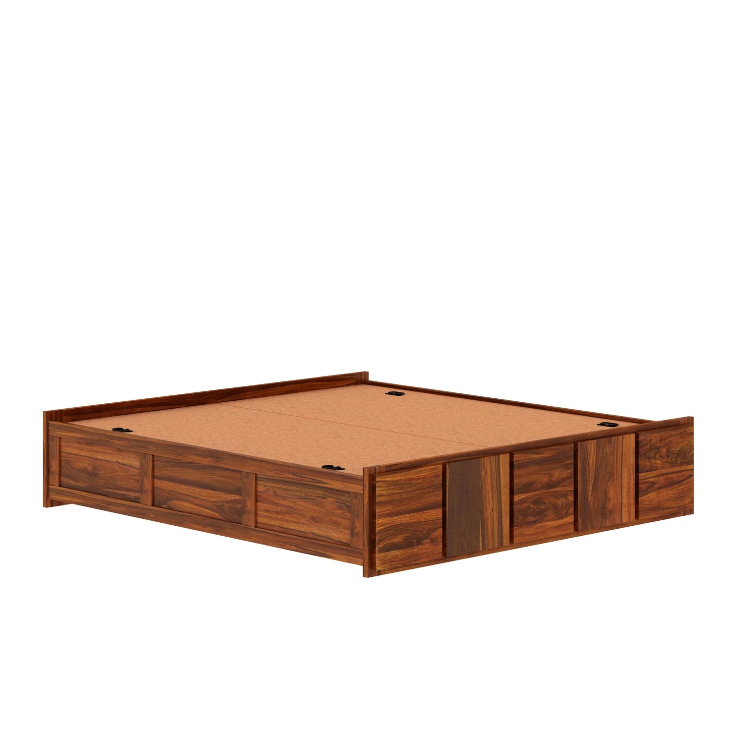 Sevilla Solid Sheesham Wood Bed With Box Storage Without Headboard - 3 years Warranty