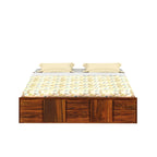 Sevilla Solid Sheesham Wood Bed With Box Storage Without Headboard - 3 years Warranty