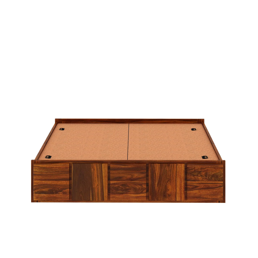 Sevilla Solid Sheesham Wood Bed With Box Storage Without Headboard - 3 years Warranty