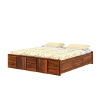 Sevilla Solid Sheesham Wood Bed With Box Storage Without Headboard - 3 years Warranty