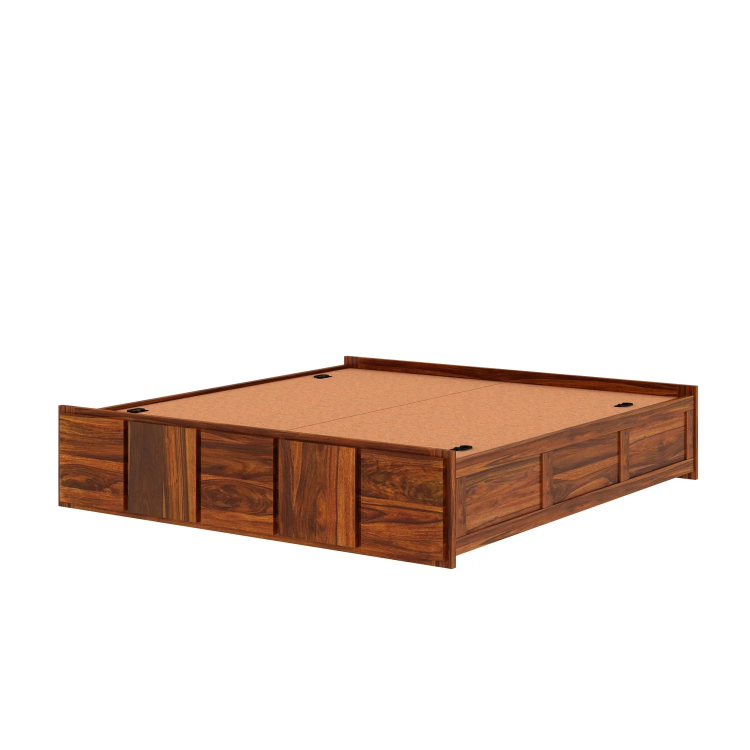 Sevilla Solid Sheesham Wood Bed With Box Storage Without Headboard - 3 years Warranty