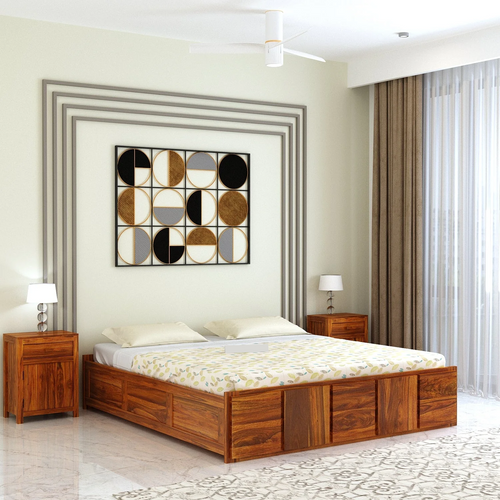 {"alt" => "Sevilla Solid Sheesham Wood Bed With Box Storage Without Headboard - 3 years Warranty"}
