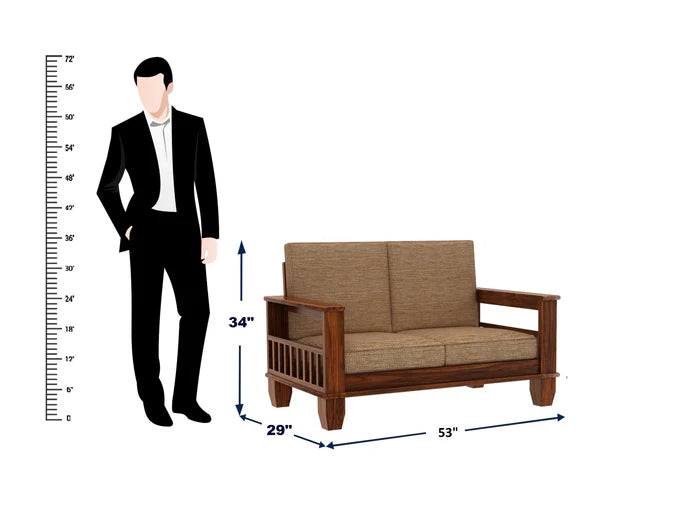 Rjart Maharaja Sheesham 2 Seater Sofa - 3 Years Warranty