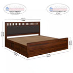 Rjart Sheesham Solid Wood Bed In Hydraulic Storage Bed In Honey Oak Finish