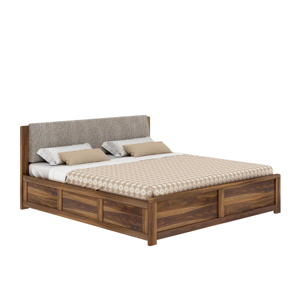 Rivaro Solid Sheesham Wood Bed With Box Storage - 3 years Warranty