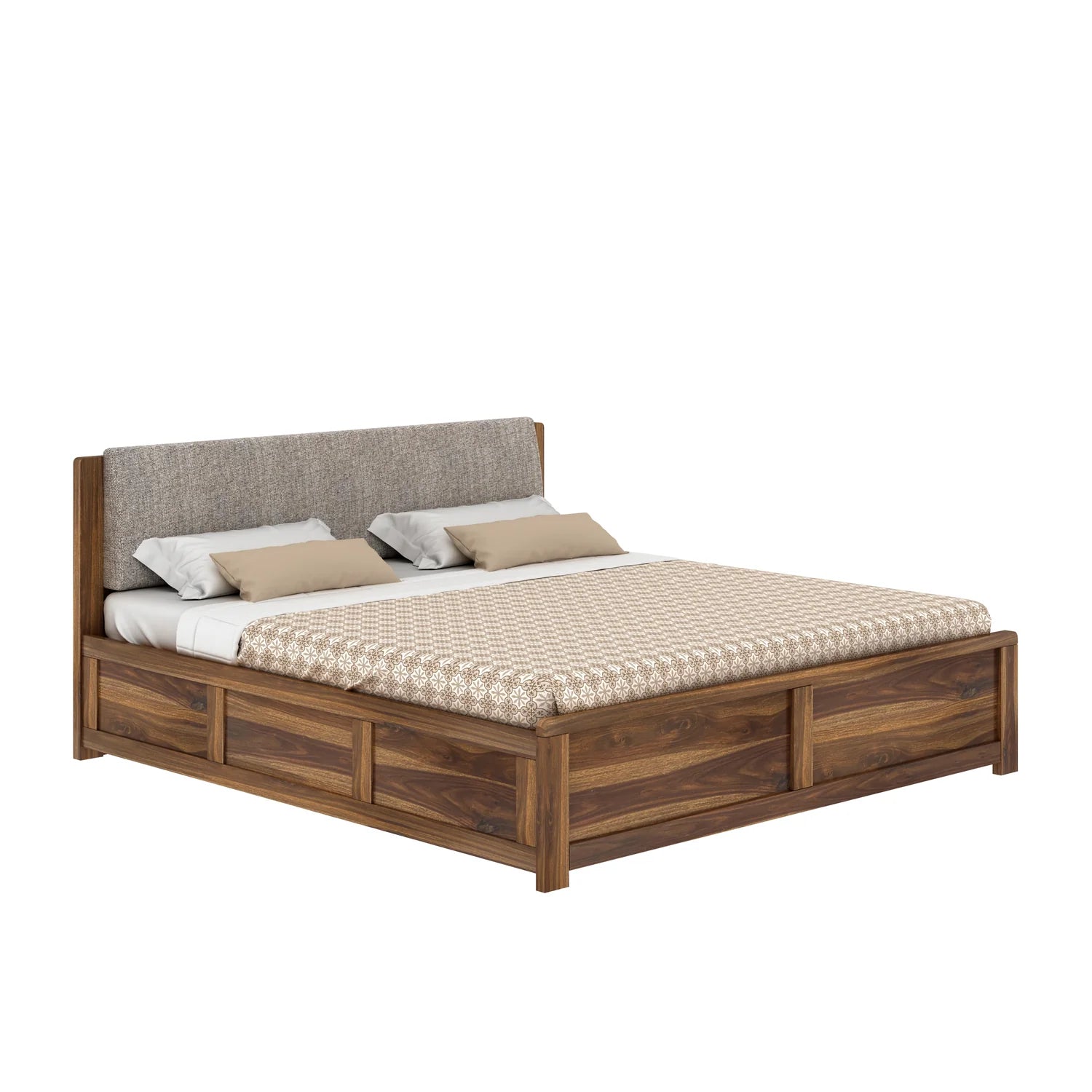 Rivaro Solid Sheesham Wood Bed With Box Storage - 3 years Warranty