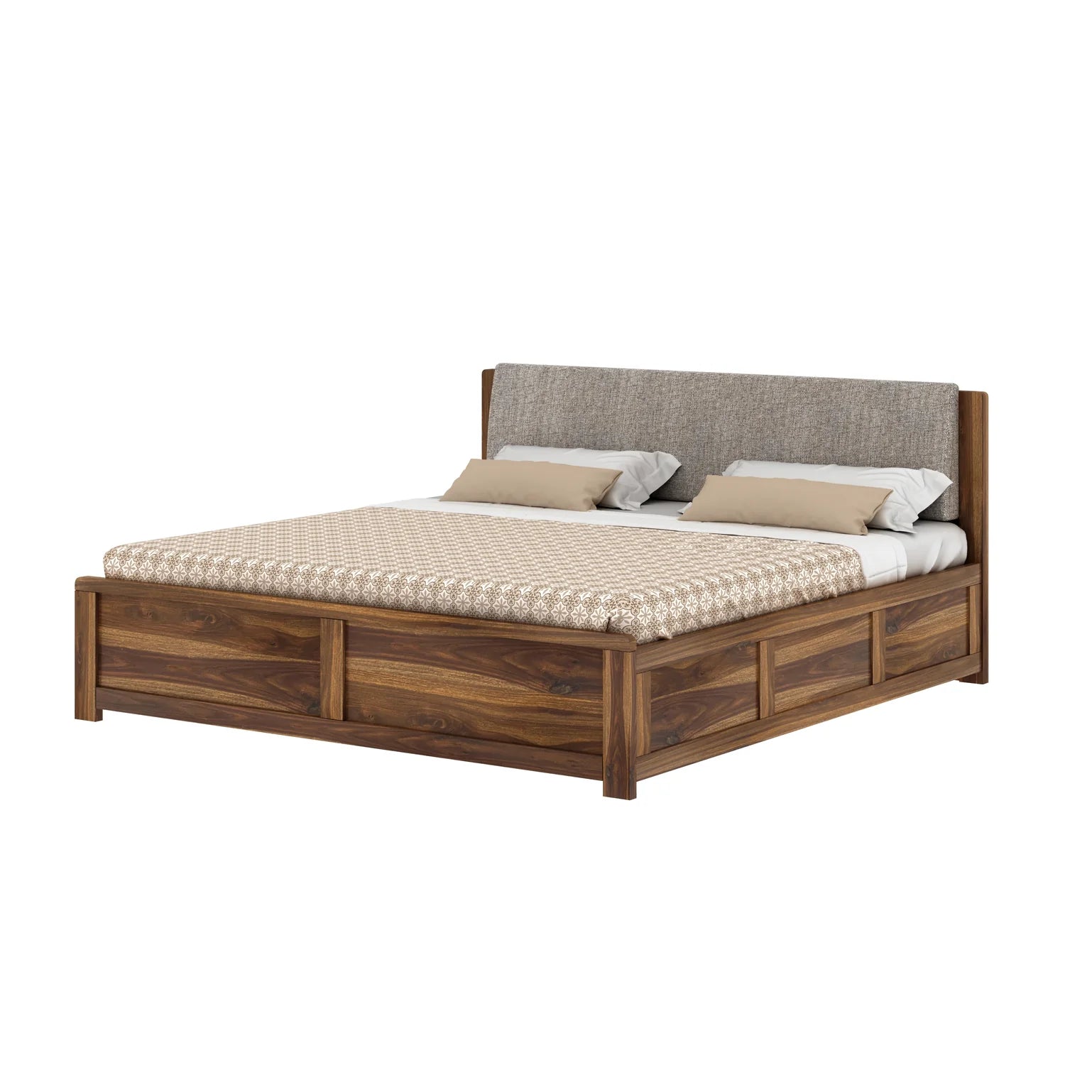 Rivaro Solid Sheesham Wood Bed With Box Storage - 3 years Warranty