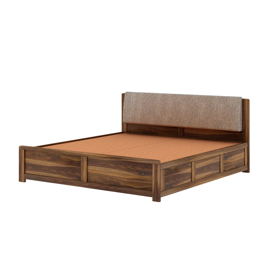 Rivaro Solid Sheesham Wood Bed With Box Storage - 3 years Warranty