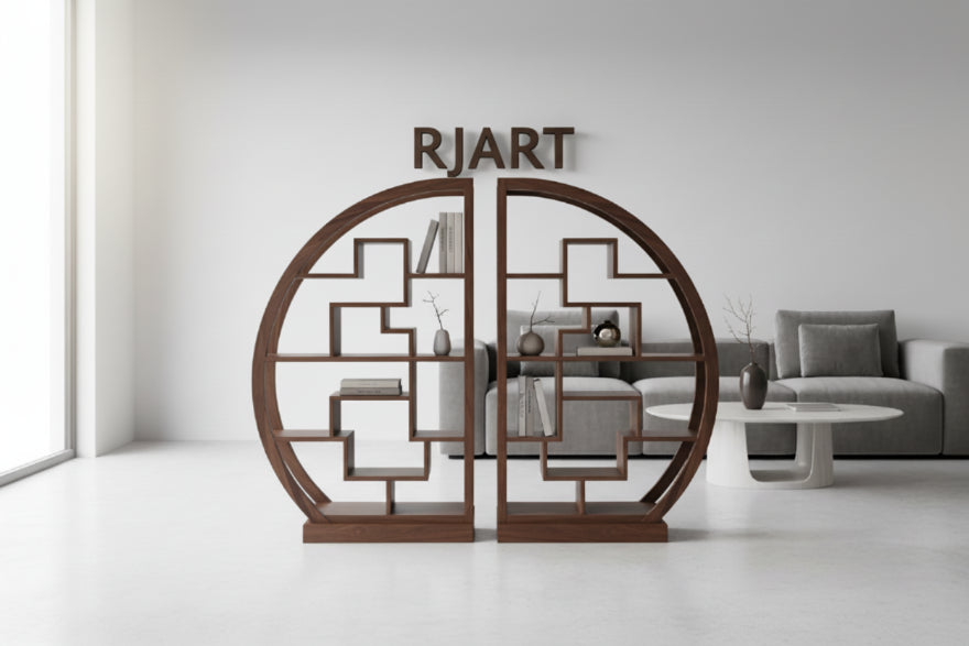 Rjart Solid Wood Cube Arch Bookcases