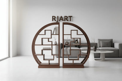 Rjart Solid Wood Cube Arch Bookcases