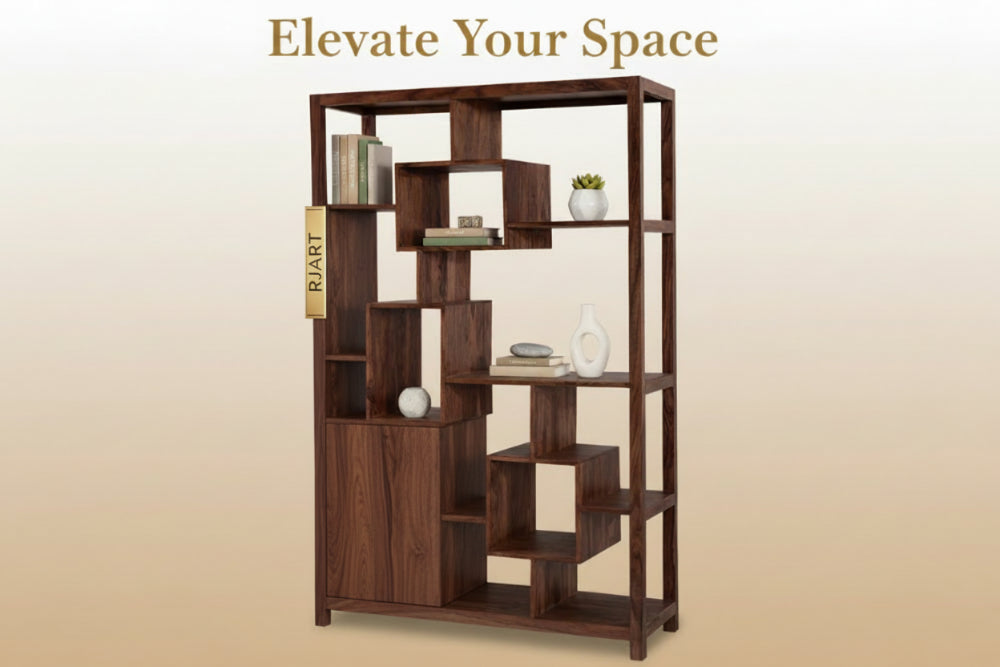 Rjart Solid Wood Cube Geo Bookcase