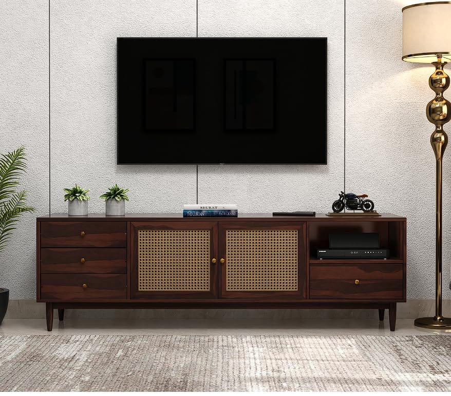 Rjart TV Stand for TV | Pre-Assembled TV Unit | Minimalist & Durable Entertainment Console