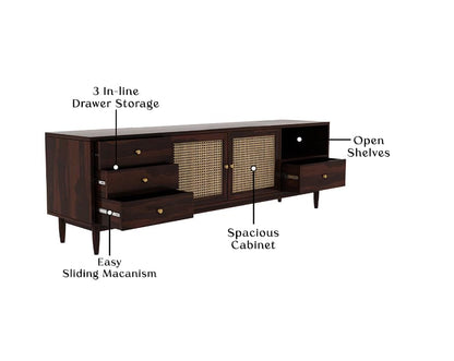 Rjart TV Stand for TV | Pre-Assembled TV Unit | Minimalist & Durable Entertainment Console