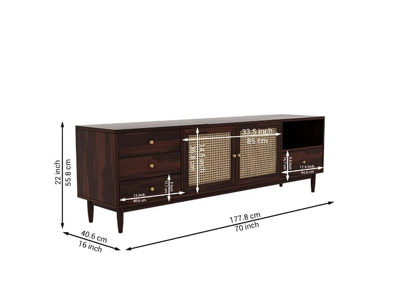 Rjart TV Stand for TV | Pre-Assembled TV Unit | Minimalist & Durable Entertainment Console