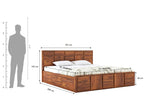 Sevilla Solid Sheesham Wood Bed With Box Storage - 3 Years Warranty