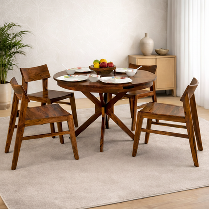 Woodcraft Sheesham 4 Seater Dining Set - 3 Years Warranty