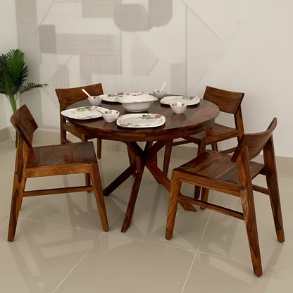 Woodcraft Sheesham 4 Seater Dining Set - 3 Years Warranty