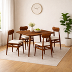 Woodcraft Oval Sheesham 4 Seater Dining Set - 3 Years Warranty