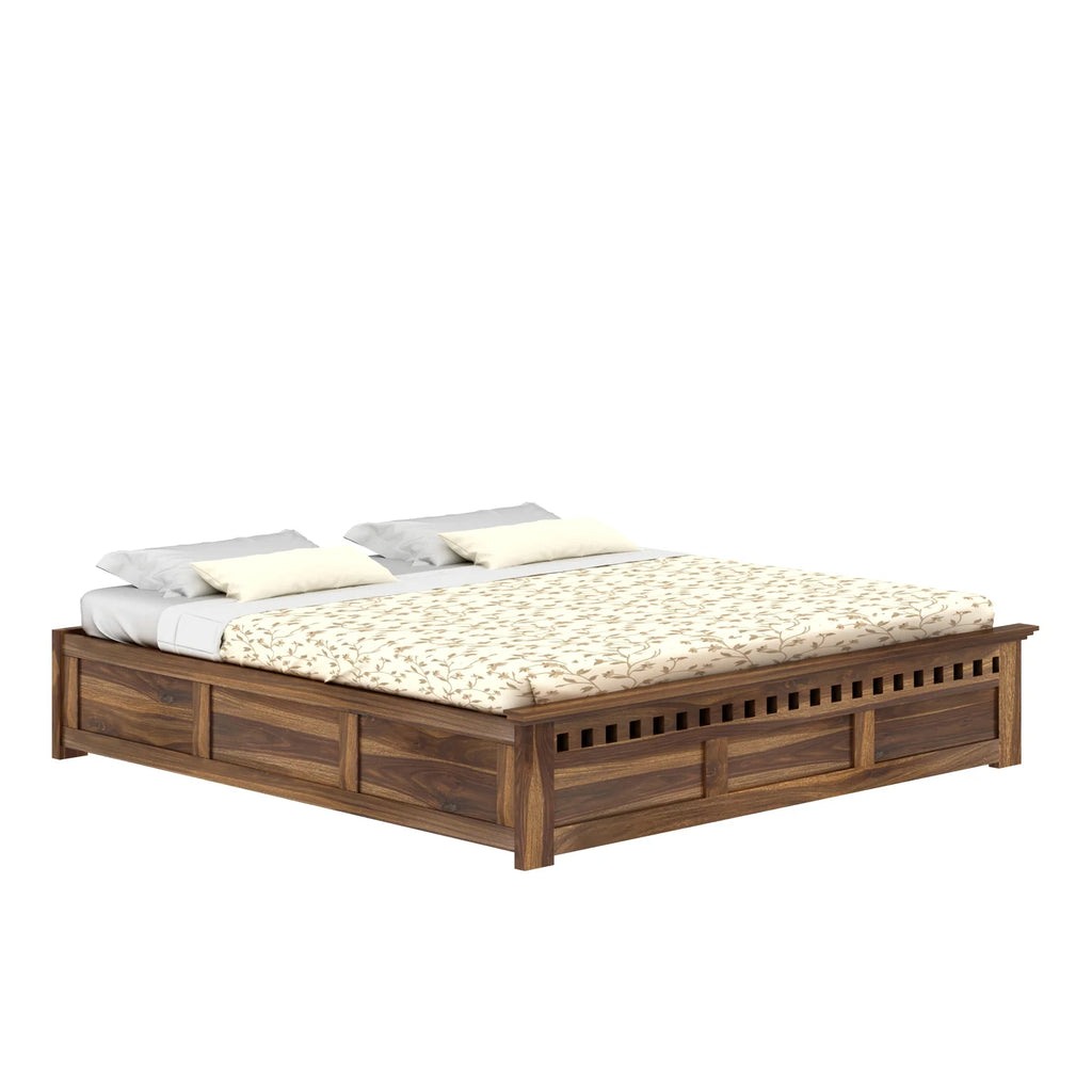 Savora Solid Sheesham Wood Bed With Box Storage Without Headboard - 3 years Warranty