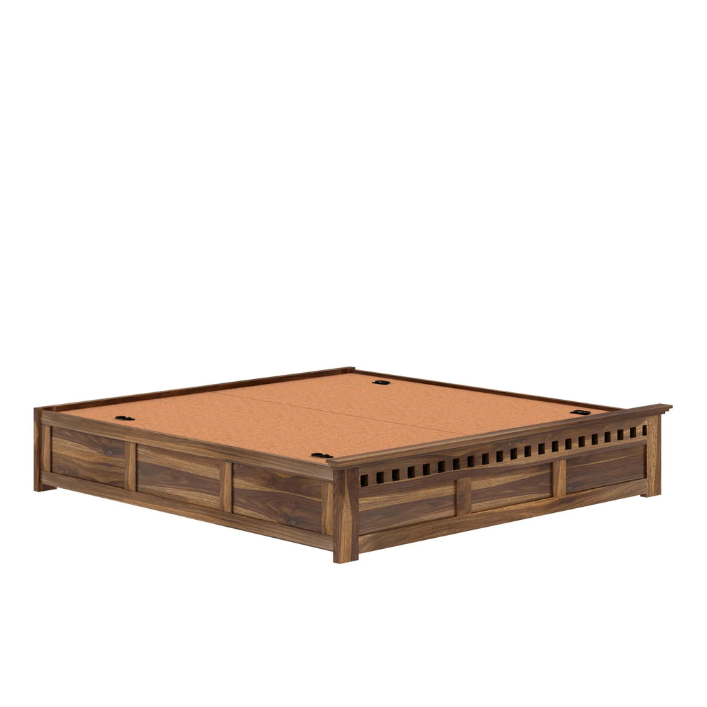 Savora Solid Sheesham Wood Bed With Box Storage Without Headboard - 3 years Warranty