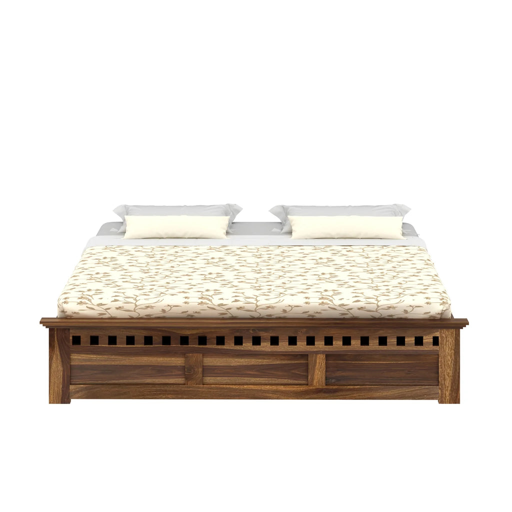 Savora Solid Sheesham Wood Bed With Box Storage Without Headboard - 3 years Warranty