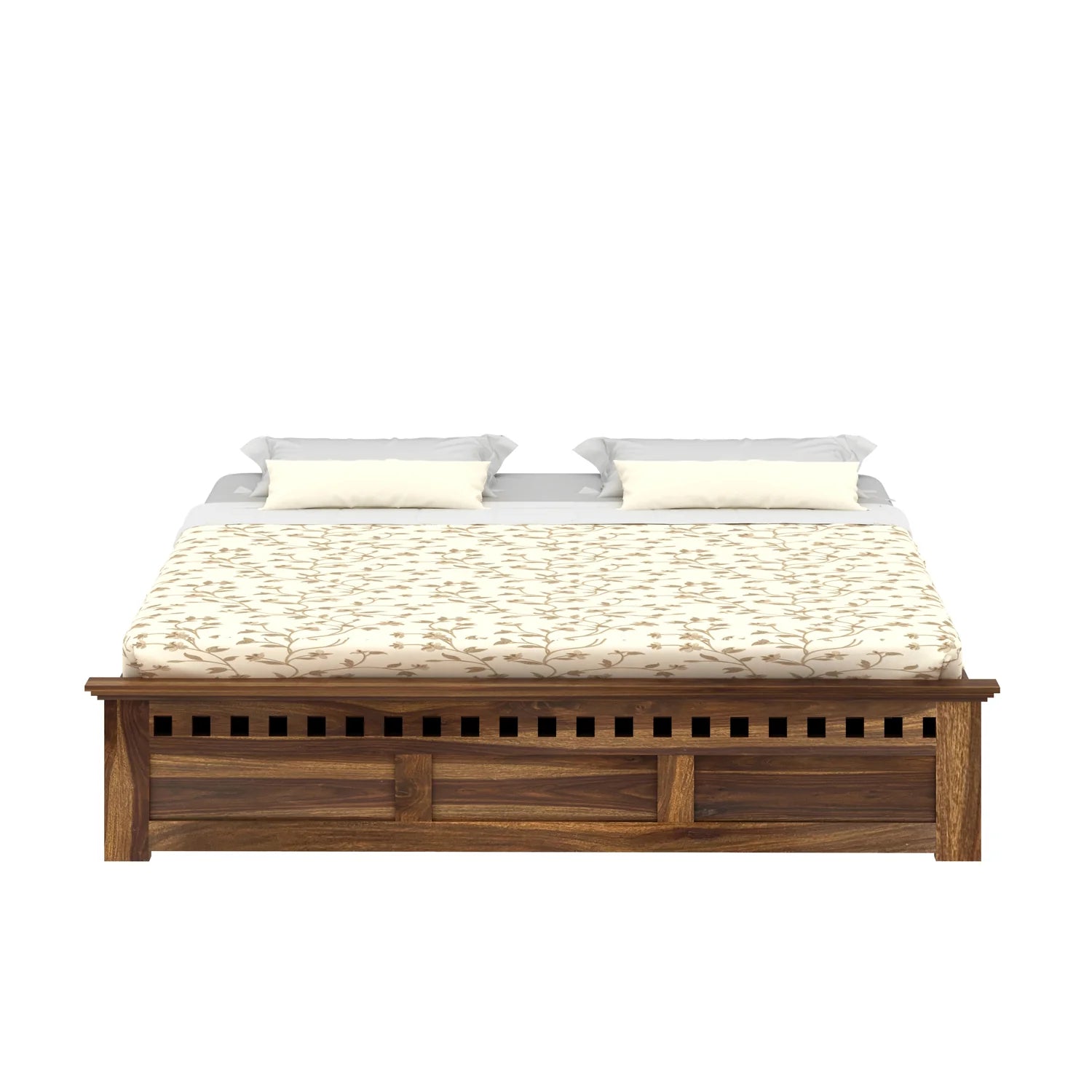 Savora Solid Sheesham Wood Bed With Box Storage Without Headboard - 3 years Warranty