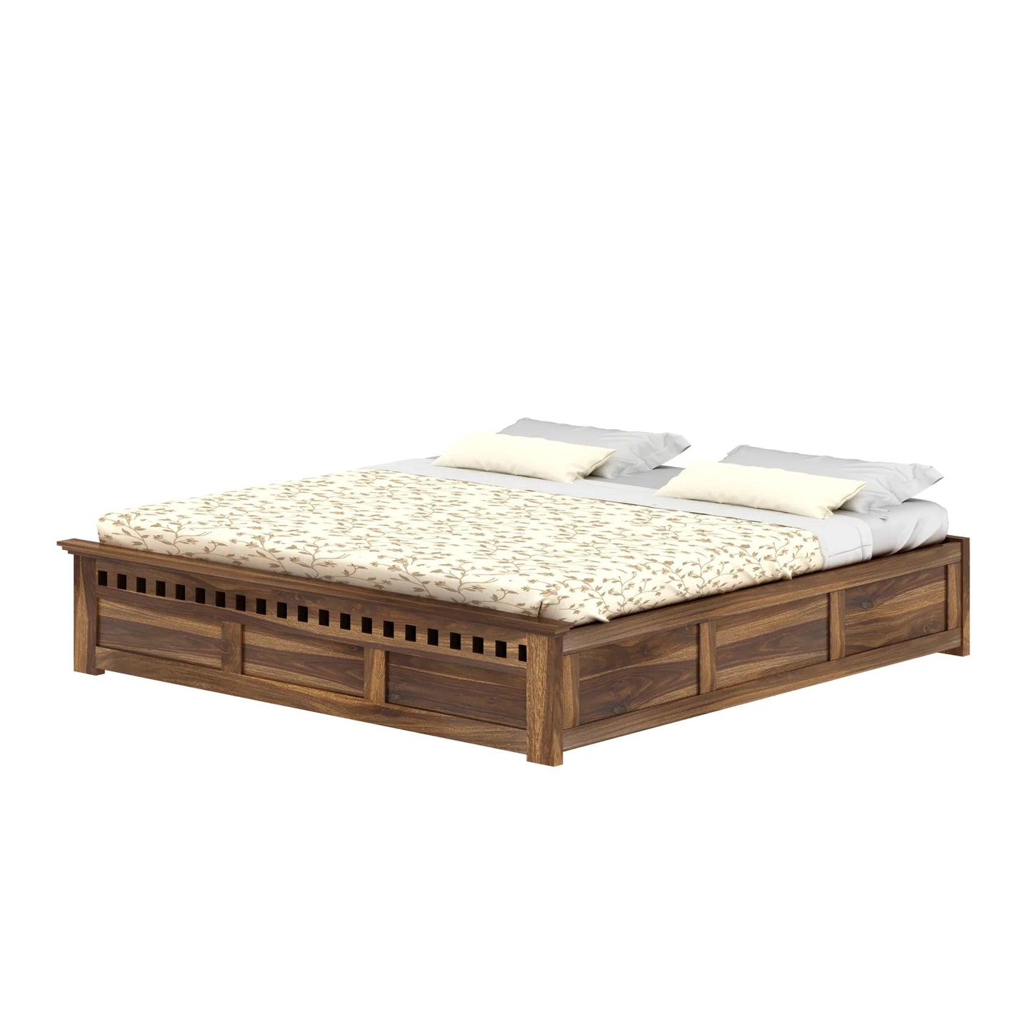 Savora Sheesham Bed With Box Storage Without Headboard - 3 Years Warranty