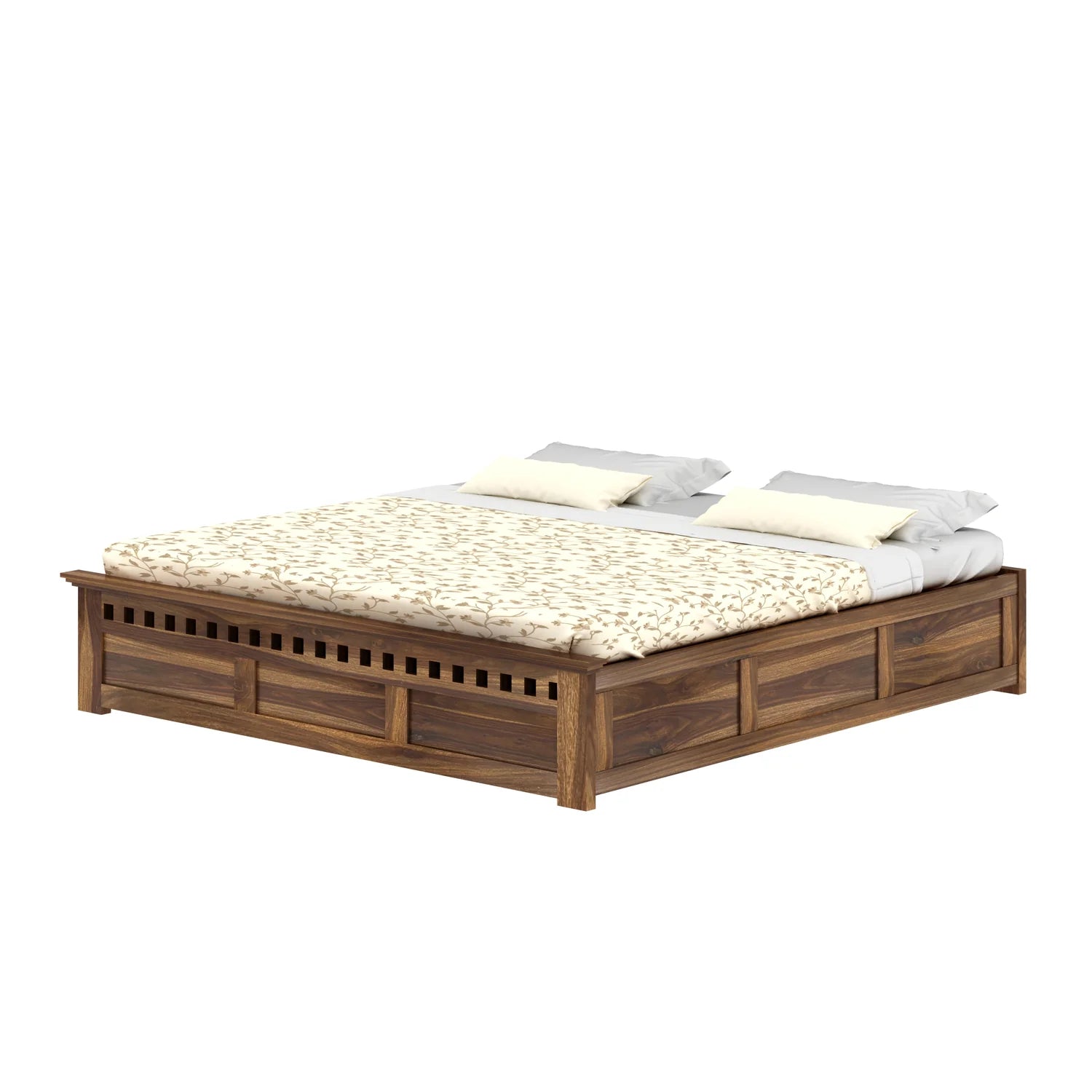 Savora Solid Sheesham Wood Bed With Box Storage Without Headboard - 3 years Warranty