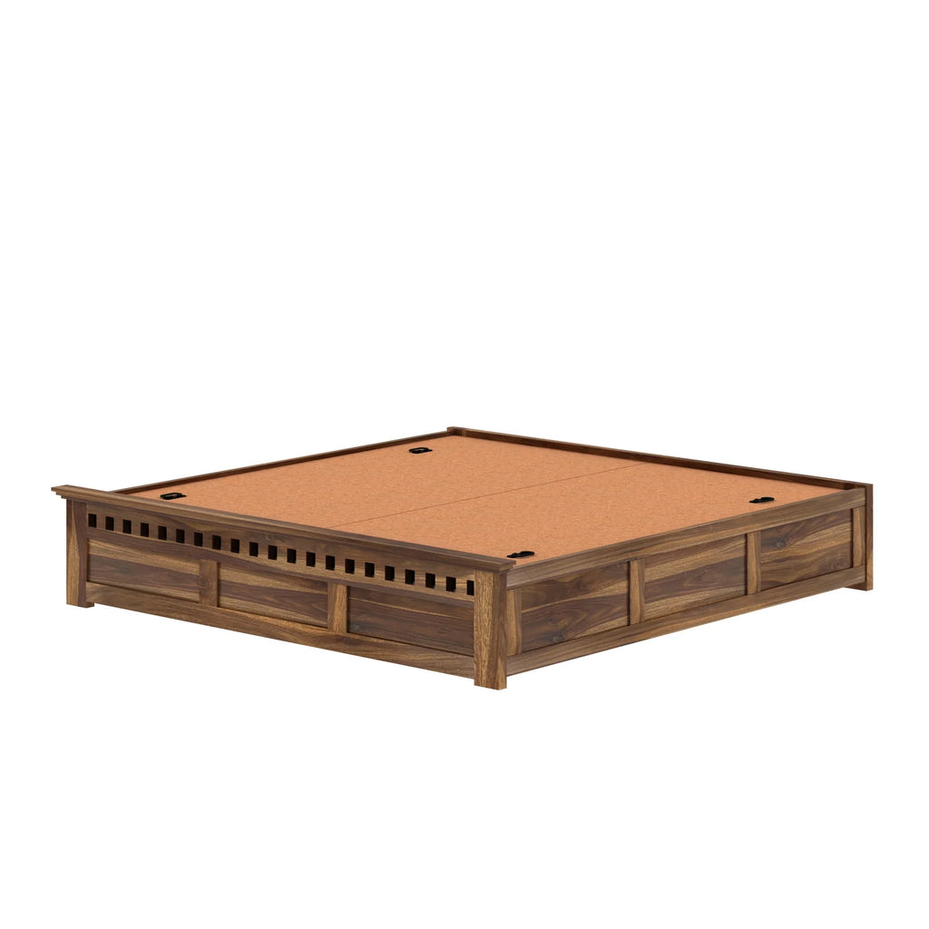 Savora Solid Sheesham Wood Bed With Box Storage Without Headboard - 3 years Warranty