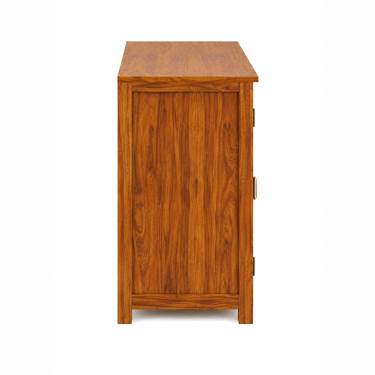 The RJ Art Sheesham Wood Bar Cabinet with Wine Glass Holder, Cane Panel Doors and Storage Compartments