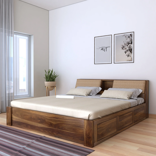 {"alt" => "Imperial Solid Sheesham Wood Bed with Box Storage - 3 Years Warranty"}