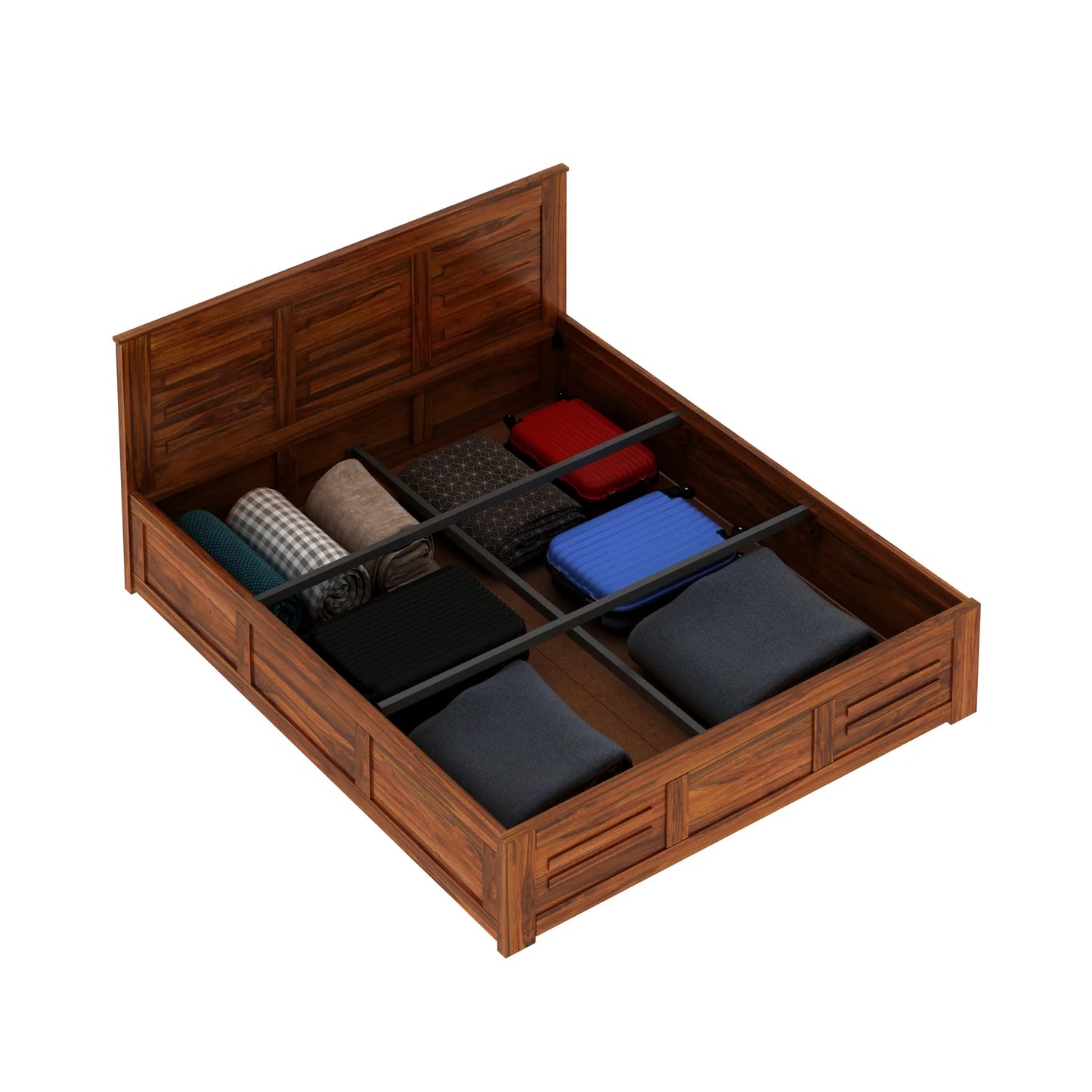Oslen Sheesham Box Storage Bed - 3 Years Warranty