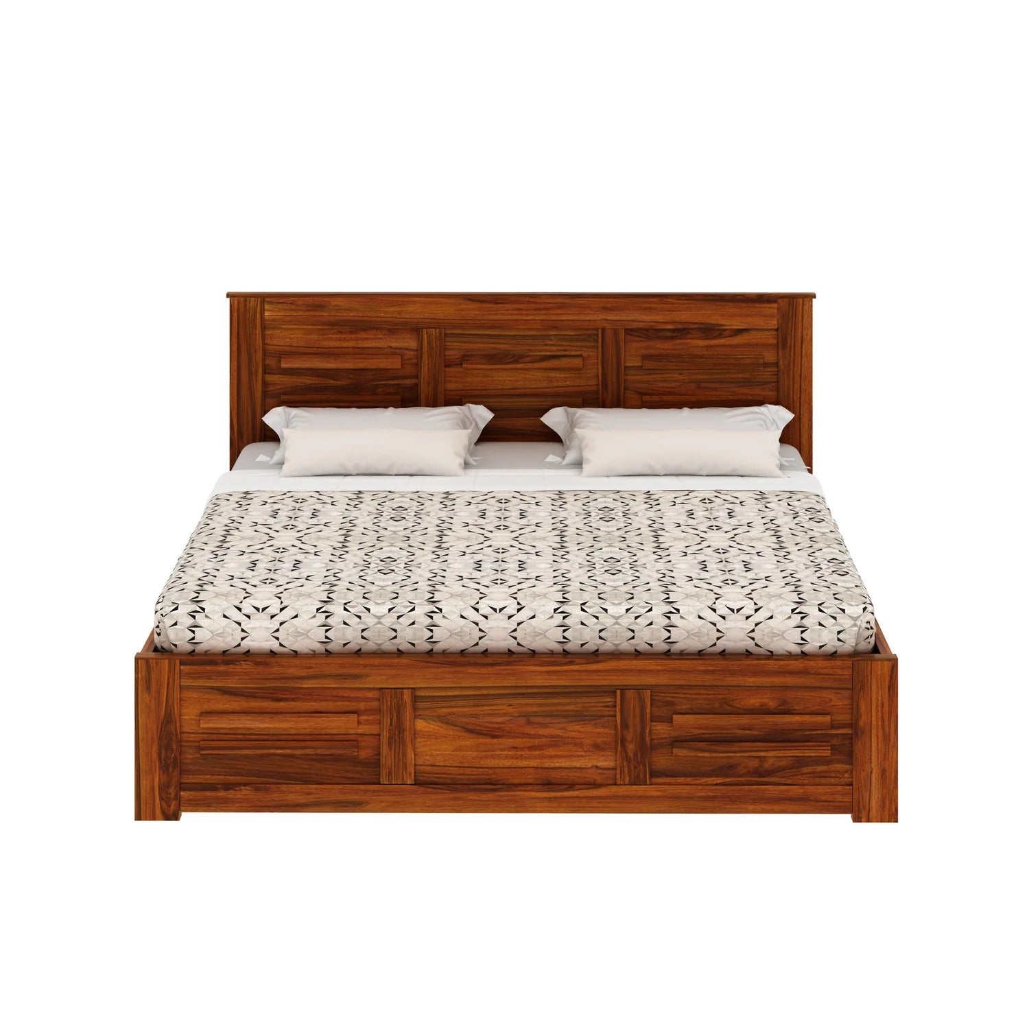 Oslen Solid Sheesham Wood Box Storage Bed - 3 years Warranty
