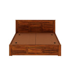 Oslen Solid Sheesham Wood Box Storage Bed - 3 years Warranty