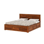 Oslen Solid Sheesham Wood Box Storage Bed - 3 years Warranty